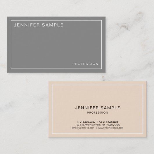 色エレガントプロフェッショナルスタイリッシュデザインモダン 名刺 (正面/裏面)