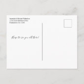 色エレガント付きツリー家族懇親会発表 案内ポストカード (裏面)