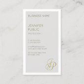 色エレガント手書きモノグラムのテンプレート 名刺 (裏面)