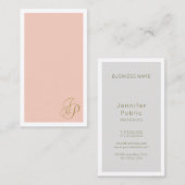 色エレガント手書きモノグラムテンプレート 名刺 (正面/裏面)