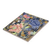 色エレガント数々の花模様 タイル (側面)