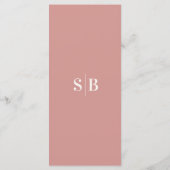 色エレガント無地のほこりっぽいバラピンク結婚ズ メニュー (裏面)