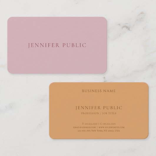 色エレガント調和シンプルテンプレートプロフェッショナル 名刺 (正面/裏面)