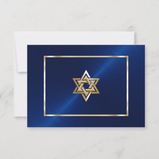 色オプションの多くのバー/バルミツワー応答 出欠カード (正面)