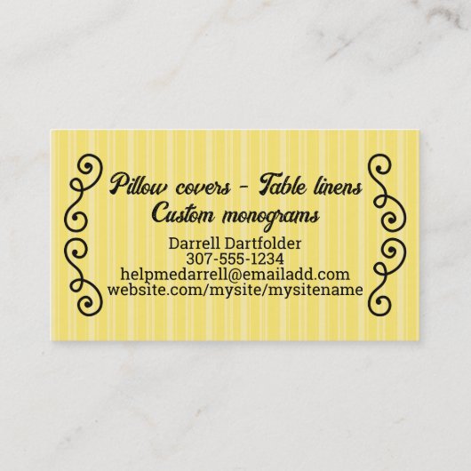 色カスタムのシースレス裁縫女の子の針糸 名刺 (裏面)