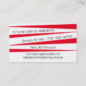 色カスタムのフォークのスプーンのキャンドルボウ 名刺 (裏面)