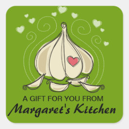 色カスタムニンニククローブ食品ギフトラベルラベル スクエアシール