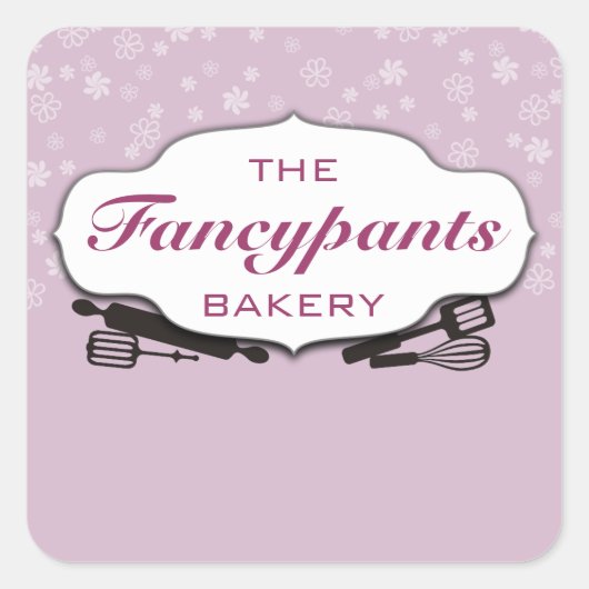 色カスタムベーキング用具ギフトラベルラベル スクエアシール (正面)