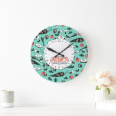 色カスタムレトロ野菜料理のキッチンクロック ラージ壁時計 (ホーム)