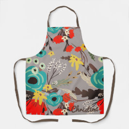 色カスタム大花パーソナライズされた料理 エプロン