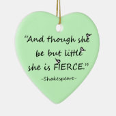 色カスタム小さいが激しいシェイクスピア引用文 セラミックオーナメント (右)