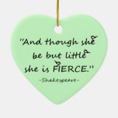 色カスタム小さいが激しいシェイクスピア引用文 セラミックオーナメント (裏面)