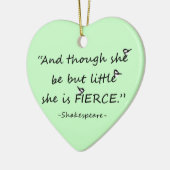 色カスタム小さいが激しいシェイクスピア引用文 セラミックオーナメント (左)