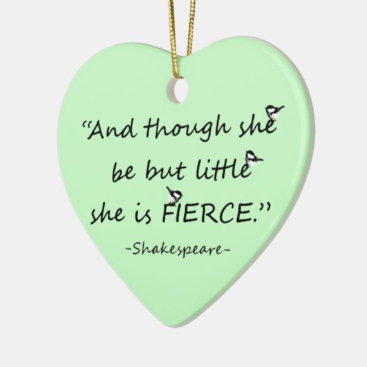 色カスタム小さいが激しいシェイクスピア引用文 セラミックオーナメント (左)