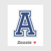 色カスタム文字Aスポーティな大学フォントアルファベット シール (シート)