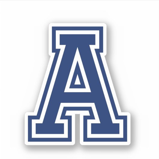 色カスタム文字Aスポーティな大学フォントアルファベット シール (正面)