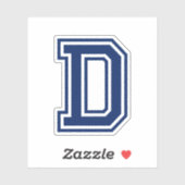 色カスタム文字Dスポーティ大学フォントアルファベット シール (シート)