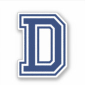 色カスタム文字Dスポーティ大学フォントアルファベット シール (正面)