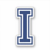 色カスタム文字Iスポーティ大学フォントアルファベット シール (正面)