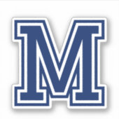 色カスタム文字Mスポーティ大学フォントアルファベット シール (正面)