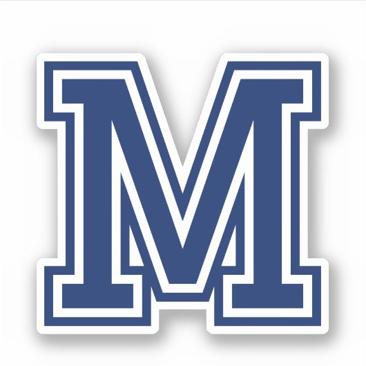 色カスタム文字Mスポーティ大学フォントアルファベット シール (正面)