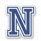 色カスタム文字Nスポーティ大学フォントアルファベット シール (正面)