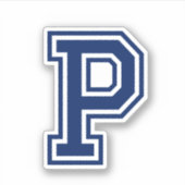 色カスタム文字Pスポーティ大学フォントアルファベット シール (正面)