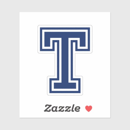 色カスタム文字Tスポーティ大学フォントアルファベット シール (シート)