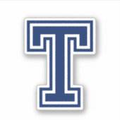 色カスタム文字Tスポーティ大学フォントアルファベット シール (正面)