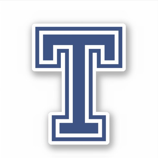 色カスタム文字Tスポーティ大学フォントアルファベット シール (正面)