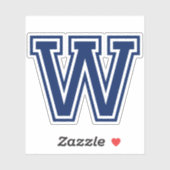 色カスタム文字Wスポーティ大学フォントアルファベット シール (シート)