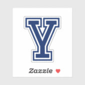 色カスタム文字Yスポーティ大学フォントアルファベット シール (シート)