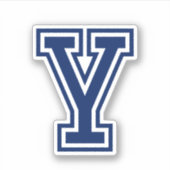 色カスタム文字Yスポーティ大学フォントアルファベット シール (正面)
