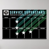 色カスタム星の写真の従業員 ポスター (正面)