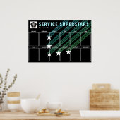 色カスタム星の写真の従業員 ポスター (キッチン)