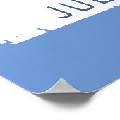 色カスタム月別従業員の写真認識 ポスター (角)