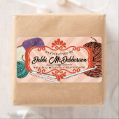 色カスタム糸の串かぎ針ミントコーラル ラベル (インサイチュ)