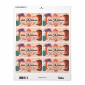 色カスタム糸の串かぎ針ミントコーラル ラベル (フルシート)