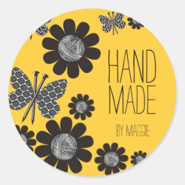 色カスタム蝶編み物針糸 ラウンドシール