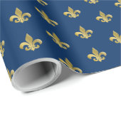 色カスタム、金ゴールドフルーアデリス包装紙 ラッピングペーパー (ロールコーナー)