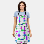 色カッコいい格子 エプロン (着用した状態)