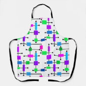 色カッコいい格子 エプロン (正面)