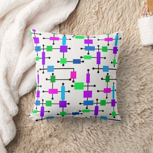 色カッコいい格子 クッション (ブランケット)