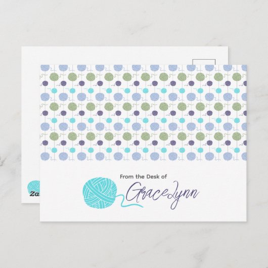 色カッコいい糸ボール紐 ポストカード (正面/裏面)