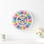 色カッコいい鉛筆 ラージ壁時計 (ホーム)