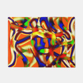 色カラフルと威厳のあるオレンジと青の戦い ドアマット (正面)