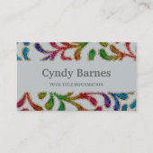 色カラフルのオーガニックデザインがキラキラする 名刺 (正面)