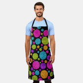 色カラフルのキラキラ色ドット エプロン (着用した状態)