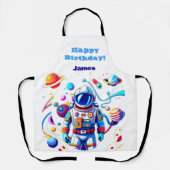 色カラフルの宇宙飛行士とはっきりした宇宙飛行士 エプロン (正面)