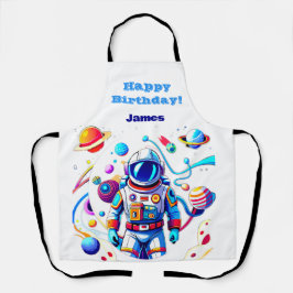色カラフルの宇宙飛行士とはっきりした宇宙飛行士 エプロン